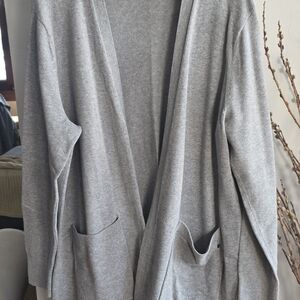 Eddie Bauer Light Gray Open-Front Women's Cardigan